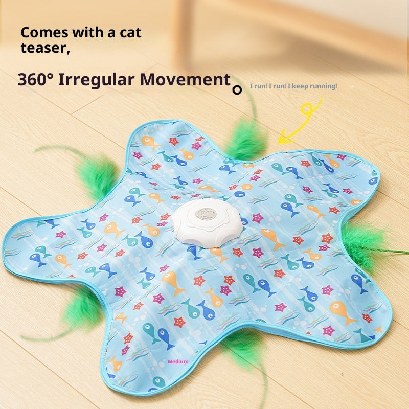 Interactive Cat Mat – Automatic Hide-and-Seek Wand & Feather for Indoor Cats