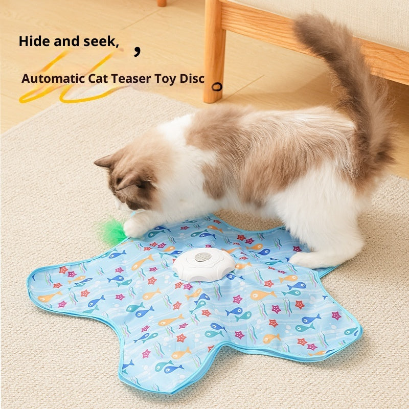 Interactive Cat Mat – Automatic Hide-and-Seek Wand & Feather for Indoor Cats