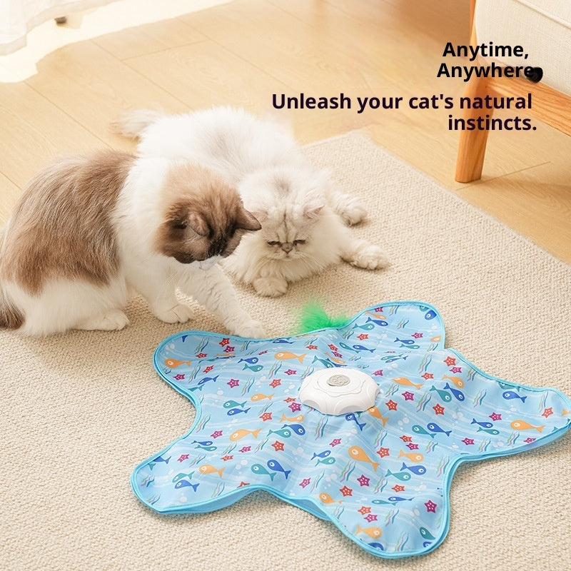 Interactive Cat Mat – Automatic Hide-and-Seek Wand & Feather for Indoor Cats