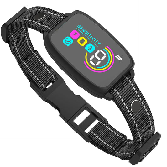 black adjustable nylon strap digital wrist device with sensitivity display and icons